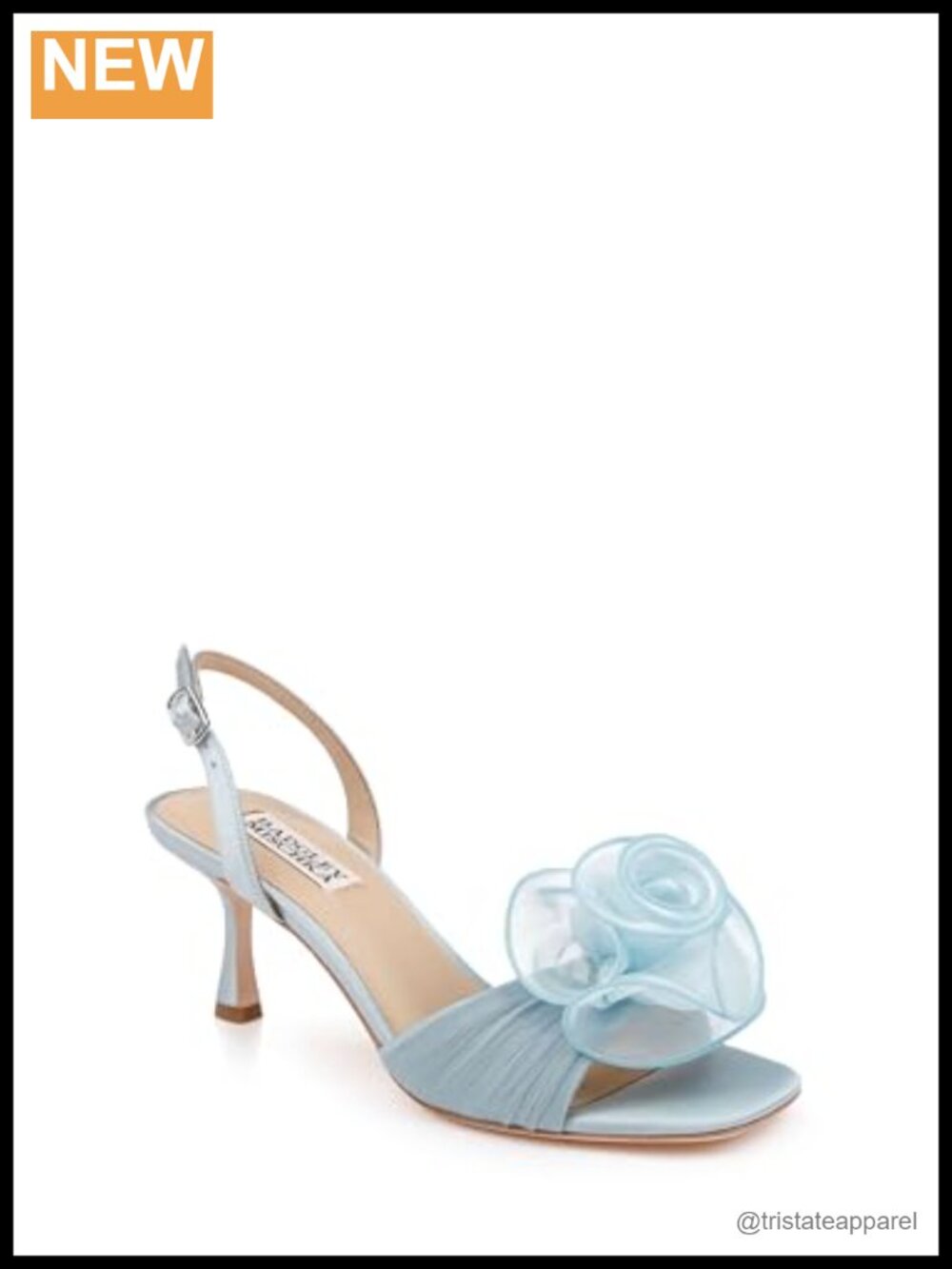Badgley Mischka Dora Satin Kitten Heel Slingback Sandals for Wedding Prom